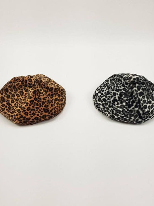 Leopard Pom-Pom Beret