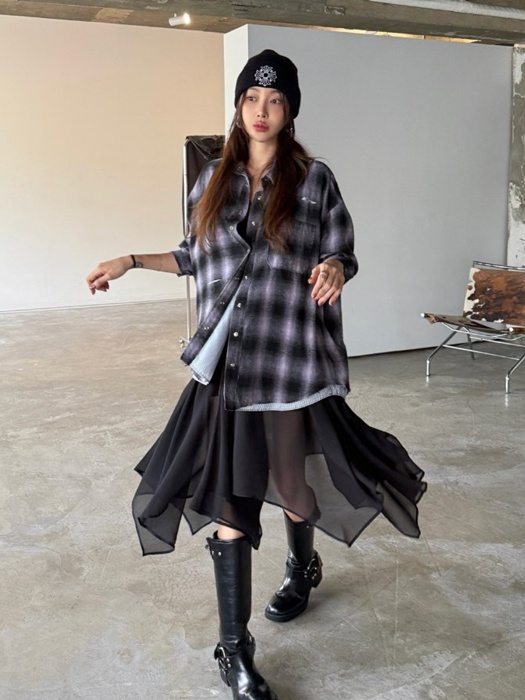Check Damange Shirt Check Damange Shirt