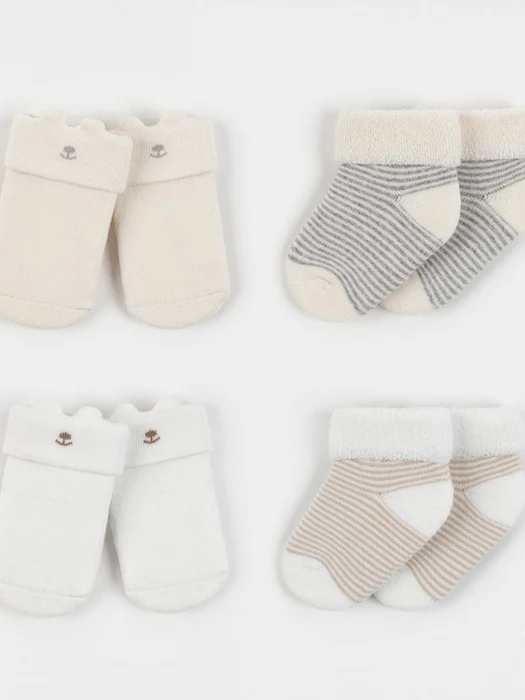 Gombi Newborn Socks 2-Piece Set (Set of 5) Gombi Newborn Socks 2-Piece Set (Set of 5)