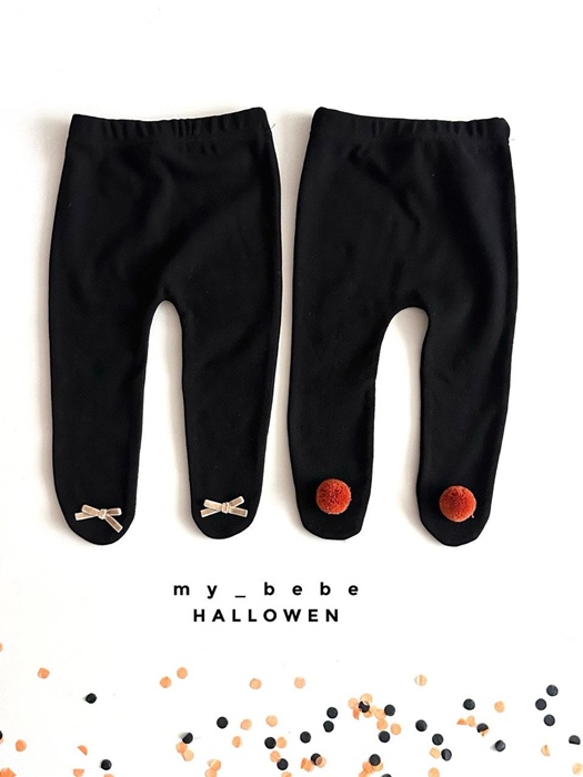 Halloween Pom Ribbon Socks
