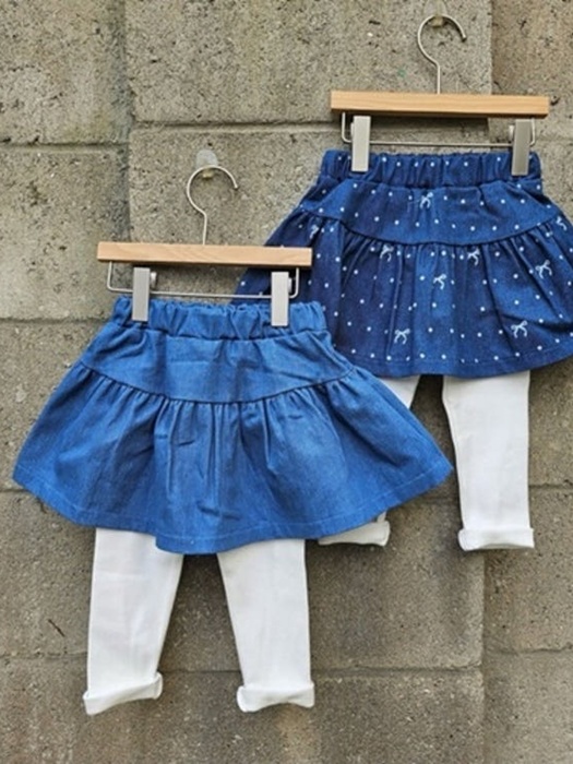 Plain Denim Skirt Leggings (Denim) Plain Denim Skirt Leggings (Denim)