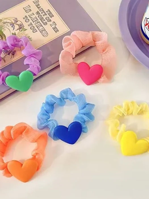 Matte Heart Scrunchie (set of 5) Matte Heart Scrunchie (set of 5)