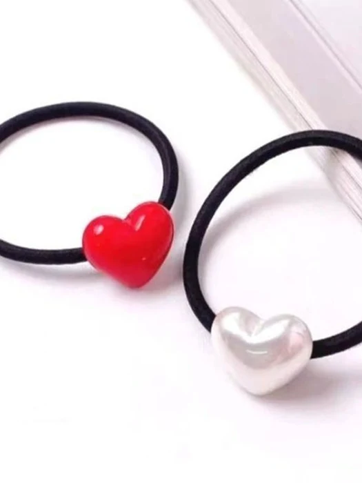 Glossy Heart Hair Tie (Set of 10) Glossy Heart Hair Tie (Set of 10)