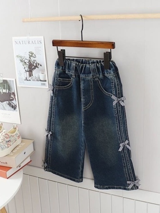 Check Ribbon Jeans