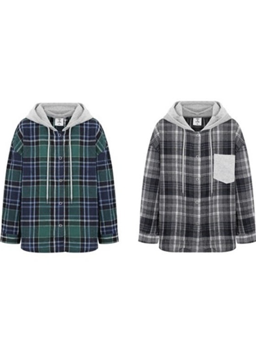 Checkered Hooded Shirt