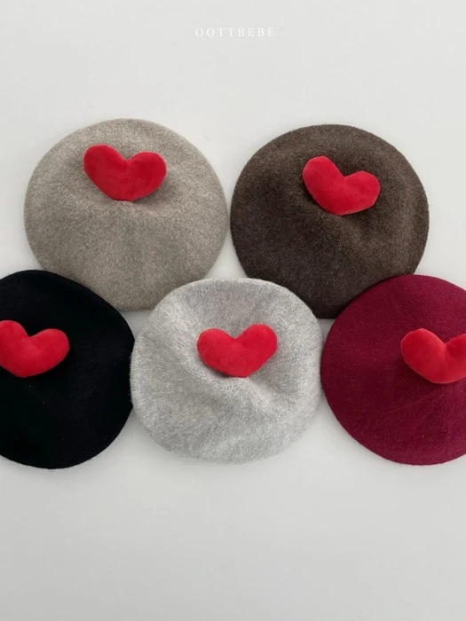 Heart Pop Beret (Warm Tone)