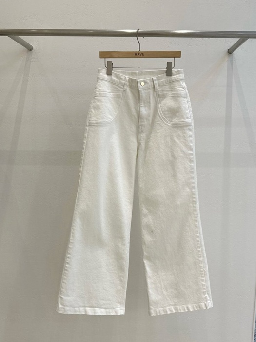 Wide White Denim Pants