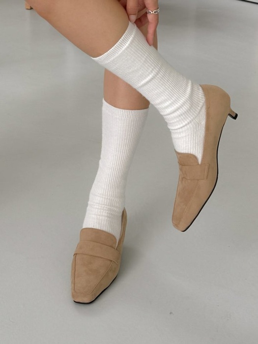 Low Heel Square Loafer Heels