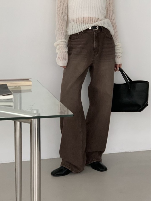 Color Wide Denim Pants Color Wide Denim Pants