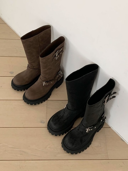 Rider Buckle Half Boots
