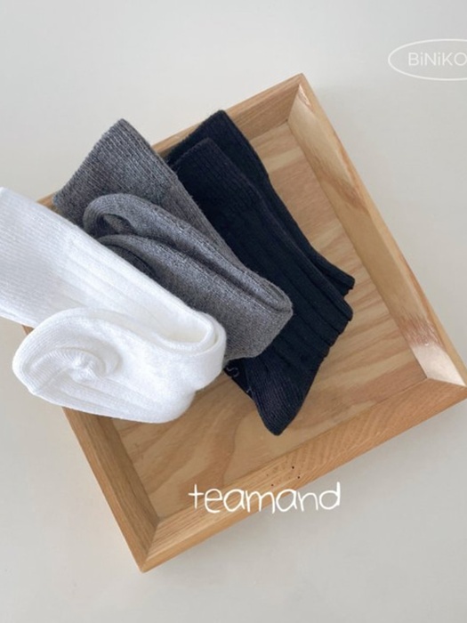 Ribbed Socks Plain Set (with Mom) Ribbed Socks Plain Set (with Mom)