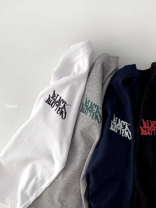 Black Button Logo Tee