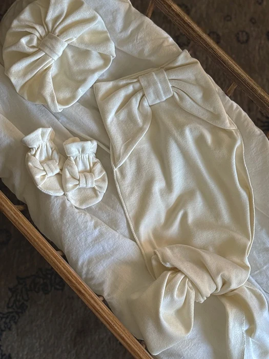 Ribbon Tail Newborn Gown