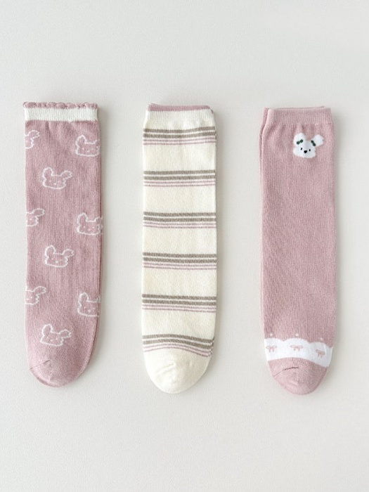 Pink Bunny Half Set (set of 3)