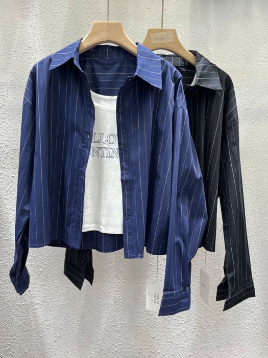 Stripe Shirt Sleeveless Set Stripe Shirt Sleeveless Set