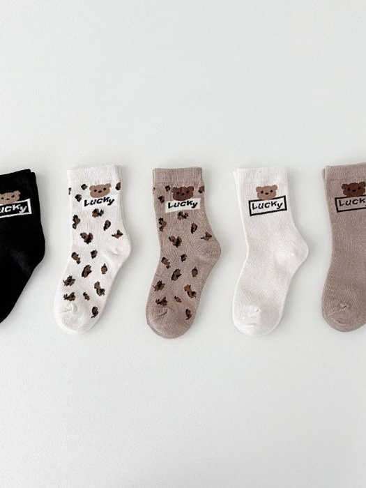 Leo Bear Socks Set (set of 5)
