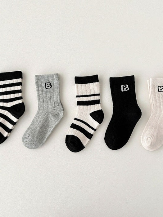 Stripe Bee Socks Set (set of 5)