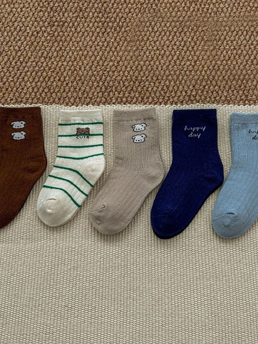 Bear Happy Day Socks Set (set of 5)