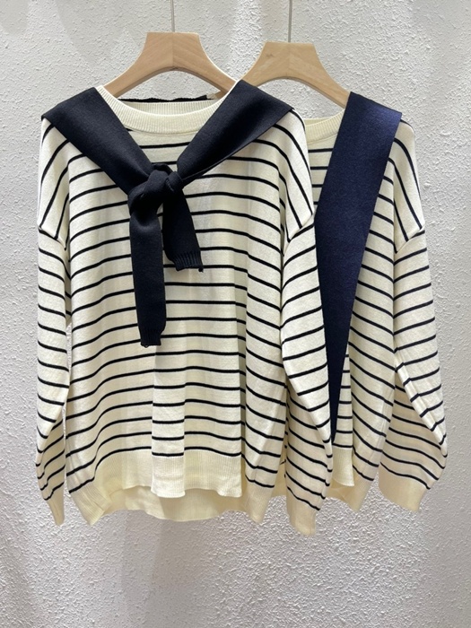 Stripe Shawl Knit Stripe Shawl Knit