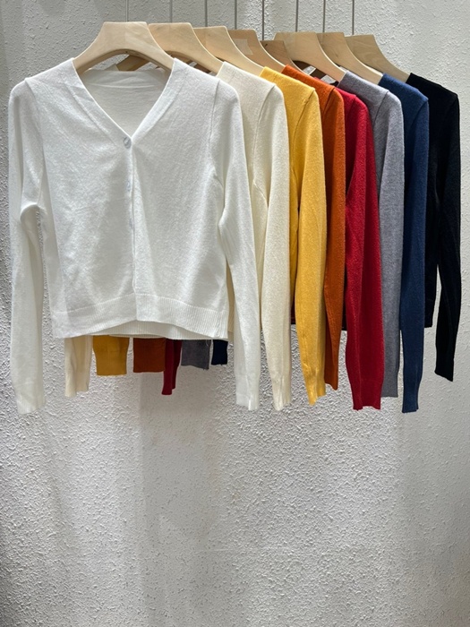 Cropped V-neck Knit Cardigan Cropped V-neck Knit Cardigan