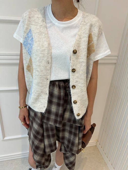 Argyle Open Vest Argyle Open Vest