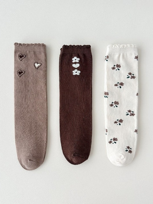 Heart Flower Half Set (set of 3)