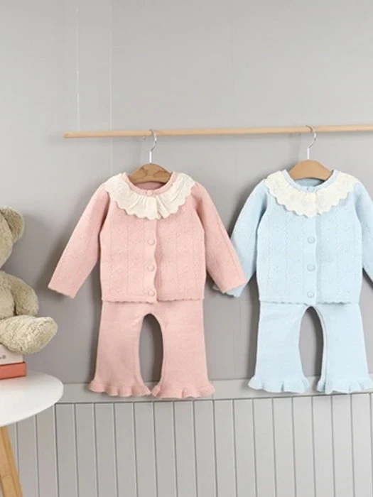 Knit Frill Top Bottom Set
