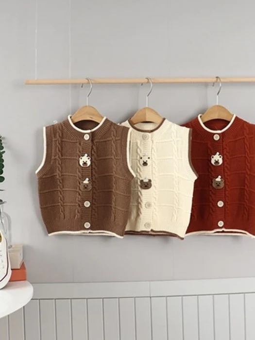 Teddy Bear Knit Vest