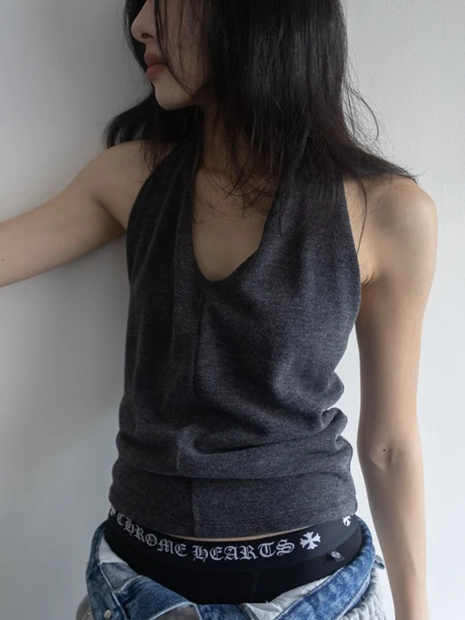 Soft Texture Draped Halter Top Soft Texture Draped Halter Top