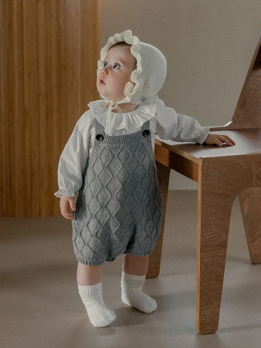 Navy Knit Baby Suit