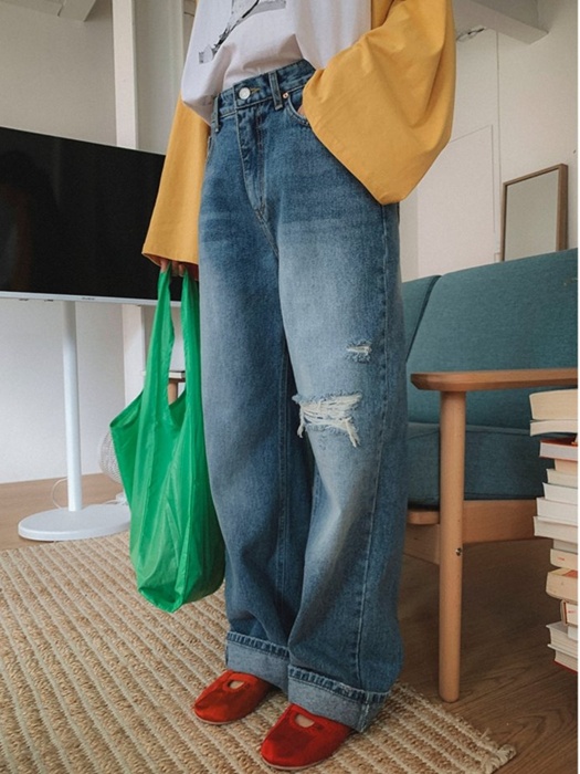 Vintage Patched Wide Denim Pants Vintage Patched Wide Denim Pants