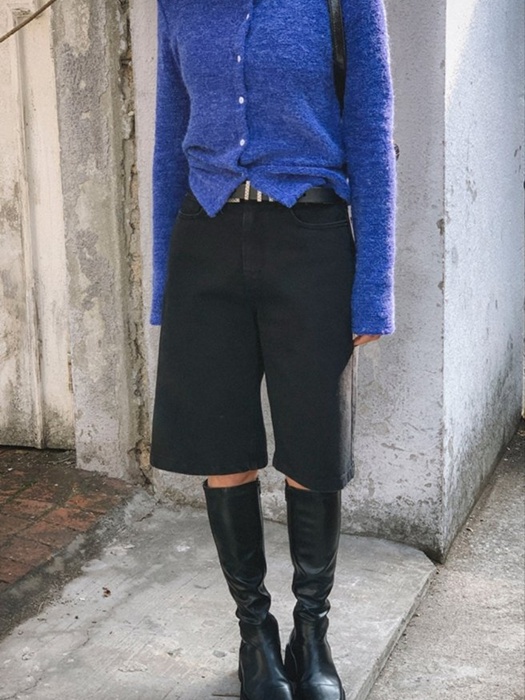 Black Washed Bermuda Denim Pants Black Washed Bermuda Denim Pants