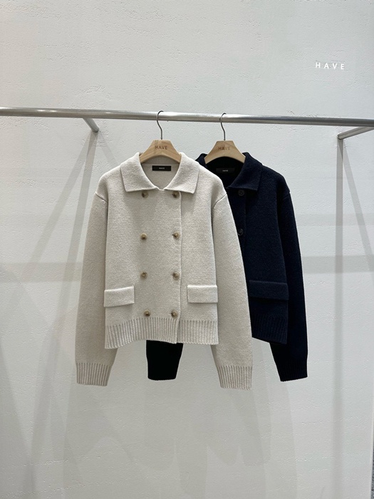 Double Collar Knit Jacket Double Collar Knit Jacket