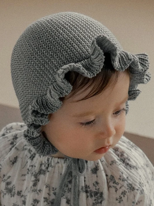 Rosen Frill Knit Baby Bonnet