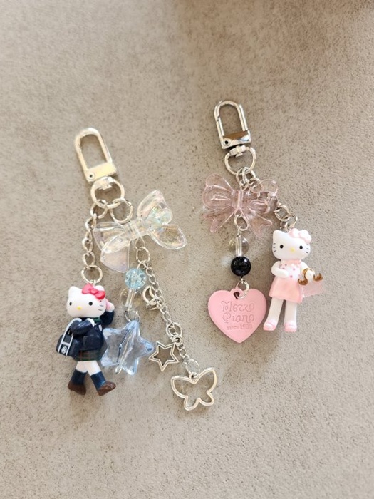 Standing Cat Bead Keyring Standing Cat Bead Keyring