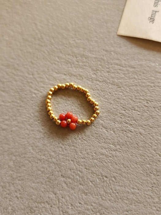 Gemstone Gold Ball Ring Gemstone Gold Ball Ring