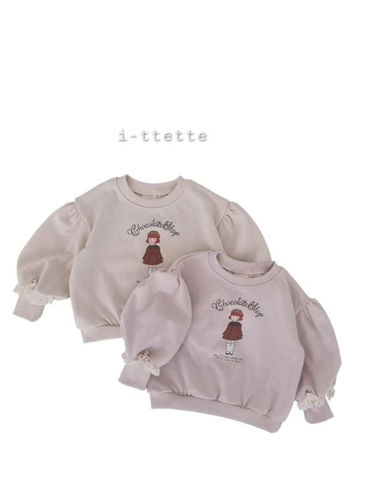 Beret Girl Lace Sweatshirt