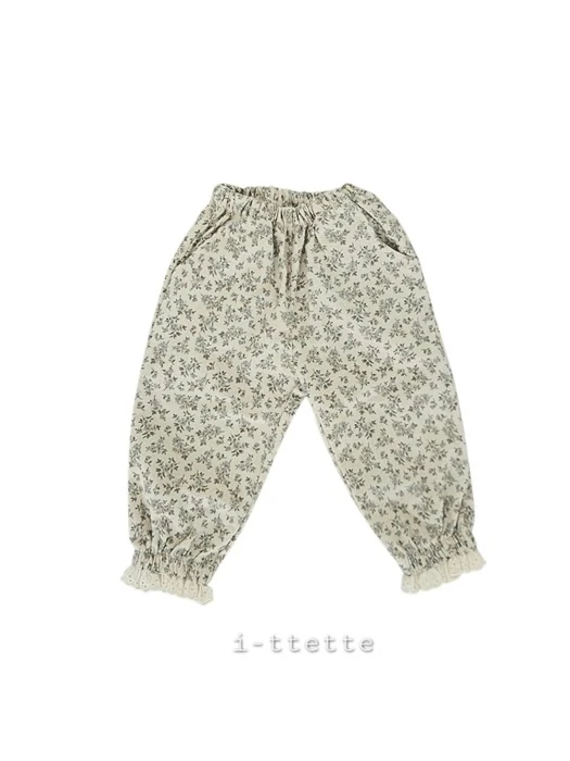 Frill Flower Jogger Pants