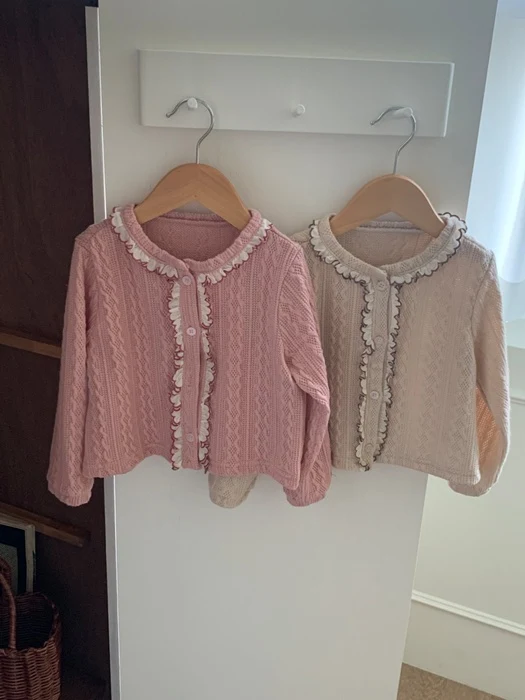 Floral Frill Knit Cardigan Floral Frill Knit Cardigan