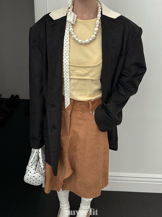Color Collar Suede Jacket Color Collar Suede Jacket