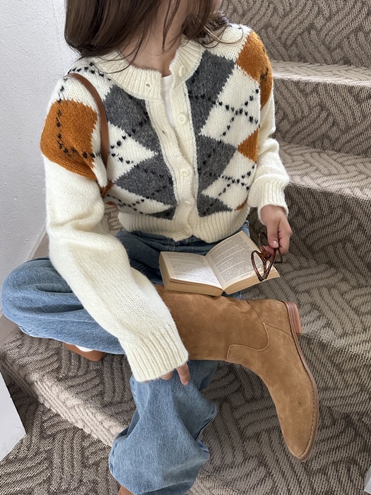 Milk Argyle Cardigan Milk Argyle Cardigan