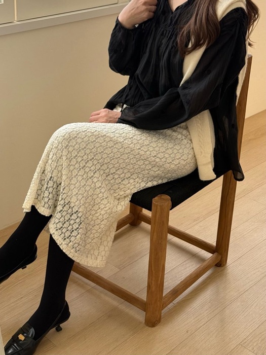 Floral Embroidered Lace Skirt Floral Embroidered Lace Skirt