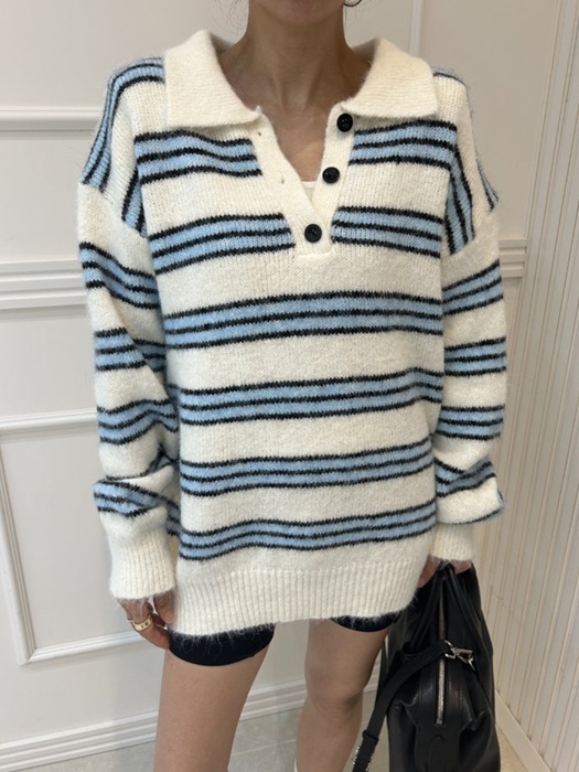 Mellow Stripe Collar Knit Mellow Stripe Collar Knit
