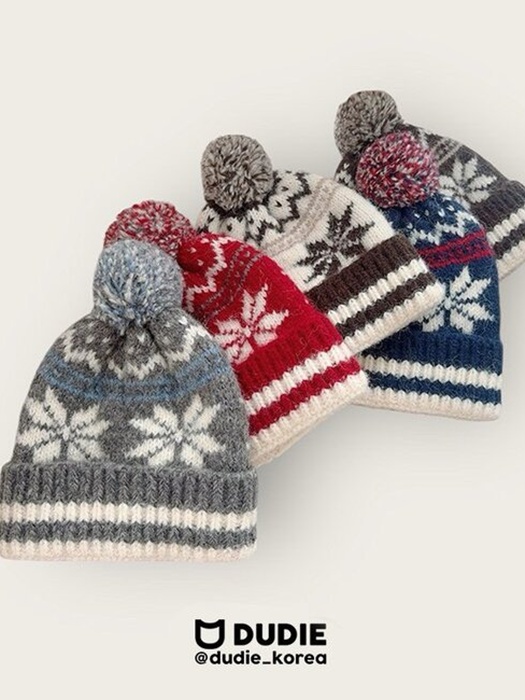 Snowflake Pom Beanie