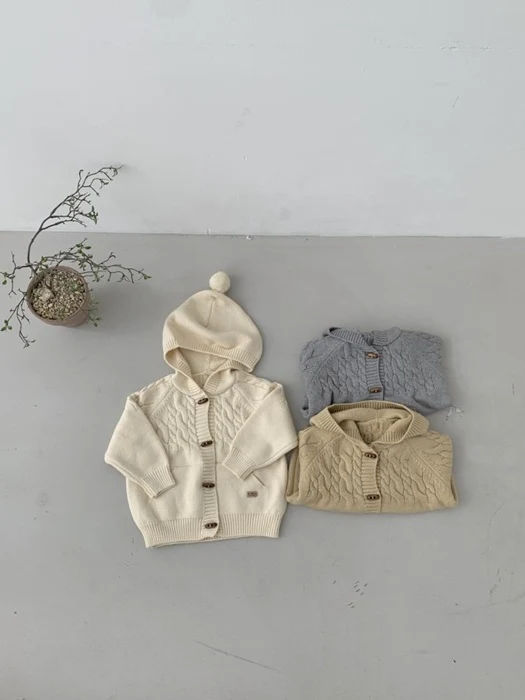 Cable Hooded Knit Cardigan Cable Hooded Knit Cardigan