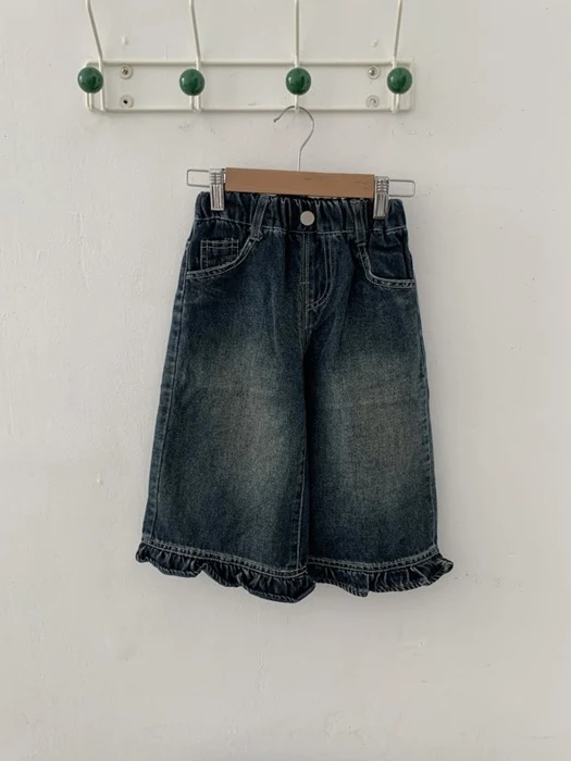 Frill Denim Banding Pants