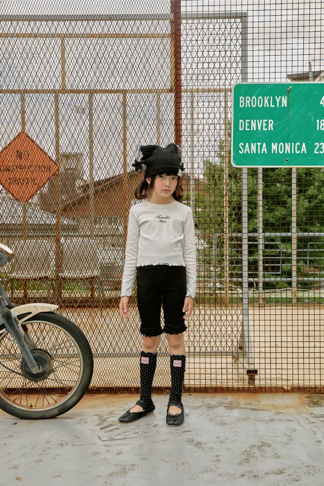 A-Market - Korean Children Fashion - #Kfashion4kids - Ruffle Half Leggings - 3