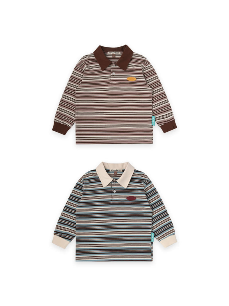 A-Market - Korean Children Fashion - #Kfashion4kids - Stripe Rugby Tee