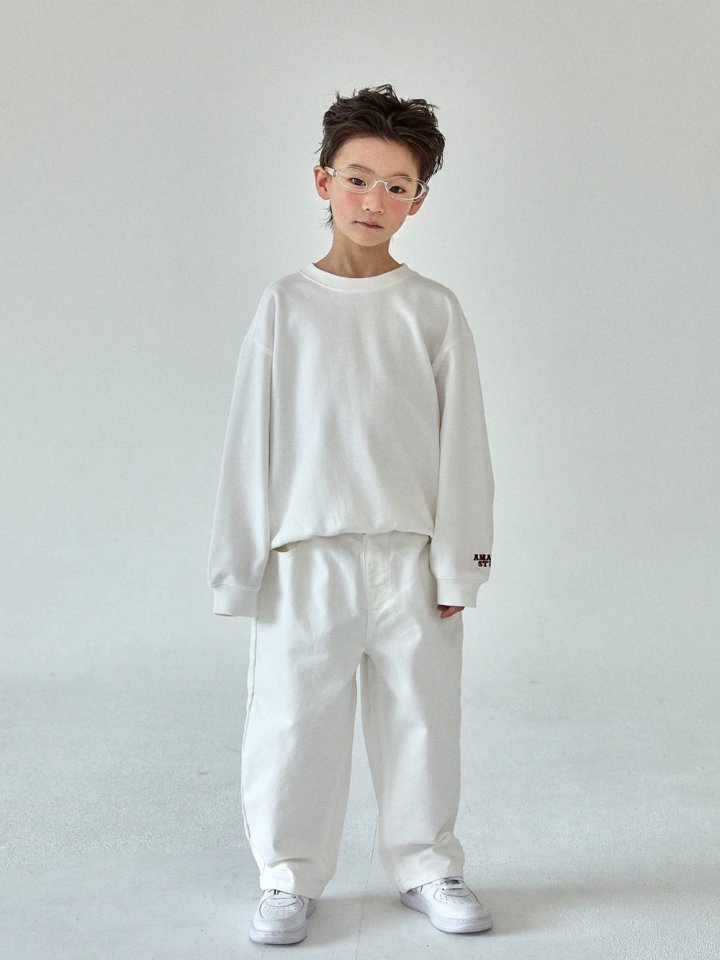 A-Market - Korean Children Fashion - #Kfashion4kids - White Twill Pants - 6