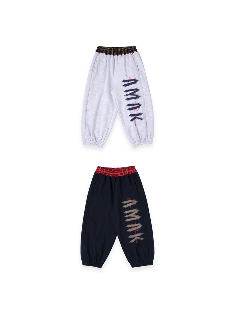 A-Market - Korean Children Fashion - #childofig - Check Jogger Pants